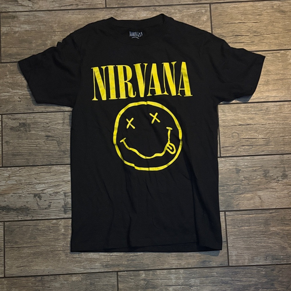 NIRVANA Black Tee with Yellow Logo